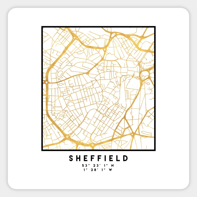 SHEFFIELD ENGLAND CITY STREET MAP ART Sticker by deificusArt